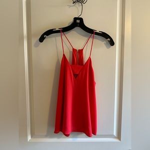 Express XS Spaghetti Strap Red Top with Cutout
